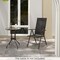 Costway 1 PCS Patio Folding Dining Chair with 7-Level Adjustable High Backrest for Garden Brown/Black